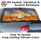 Chevy Diamond Plate & Flames Back Window Graphic