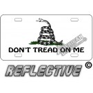 White Don't Tread On Me Flag License Plate