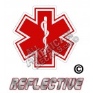 EMS/EMT Red Star of Life Reflective Decal