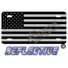 Subdued Tactical American Flag Forward Facing Reflective Metal License Plate
