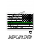 Distressed Thin Green Line Tactical Flag Reverse Face