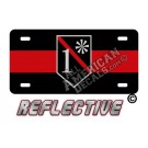 Thin Red Line 1* Ass to Risk Shield Reflective Metal License Plate