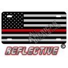 Thin Red Line Tactical Flag Forward Facing Reflective Metal License Plate